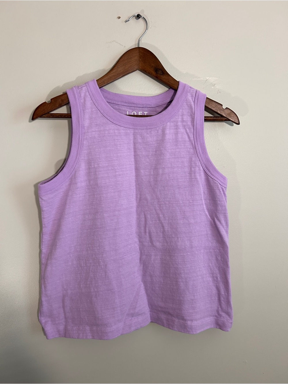 LOFT Lavender Sleeveless Ribbed Msucle Racerback Tank Top